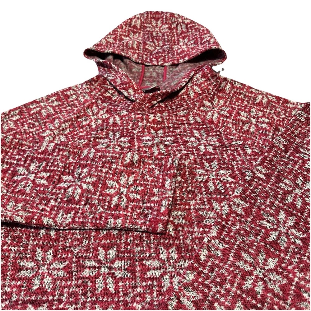 Talbots Womens Hoodie Large Magenta Hooded Fleece Sweatshirt Long Sleeve - Picture 2 of 10
